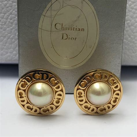 dior cd navy earrings|christian dior clip on earrings.